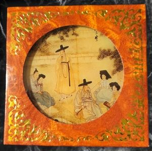 Vtg 1980's 4 Collectible Shin Yoon Bok Korean Formic Round Coasters NIB